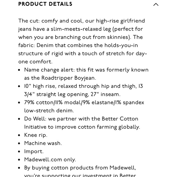 Madewell The Girl Jean NWT - Picture 9 of 9